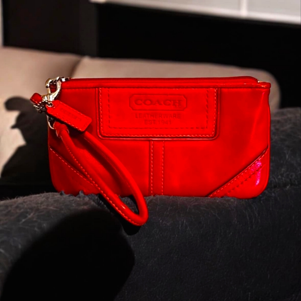 Coach Red Leatherware Wristlet